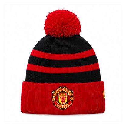 Manchester United New Era Black & Red Knit Pom Beanie