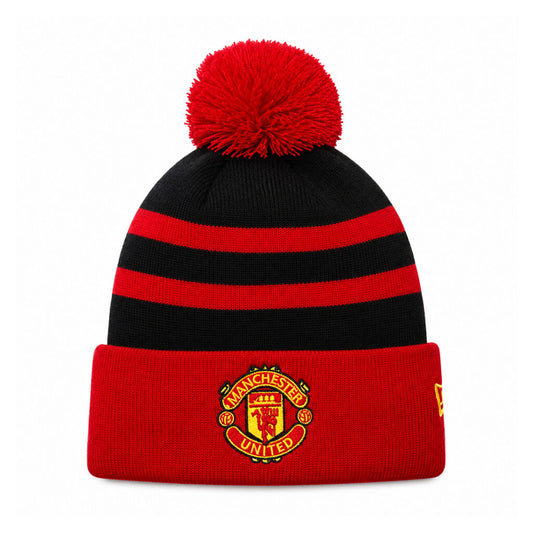 Manchester United New Era Black & Red Knit Pom Beanie