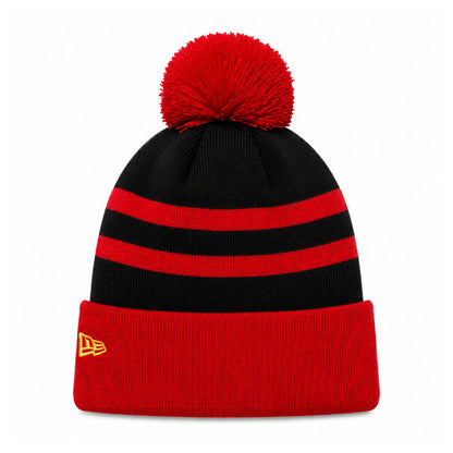 Manchester United New Era Black & Red Knit Pom Beanie