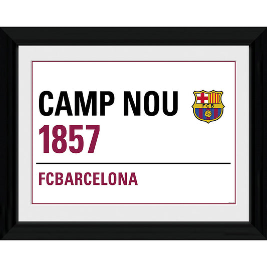 Barcelona Street Sign Framed Picture (16 X 12")