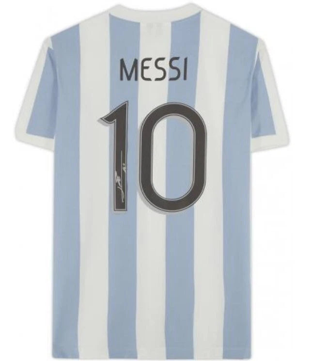 Lionel Messi Official Back Signed Retro Argentina Home Jersey